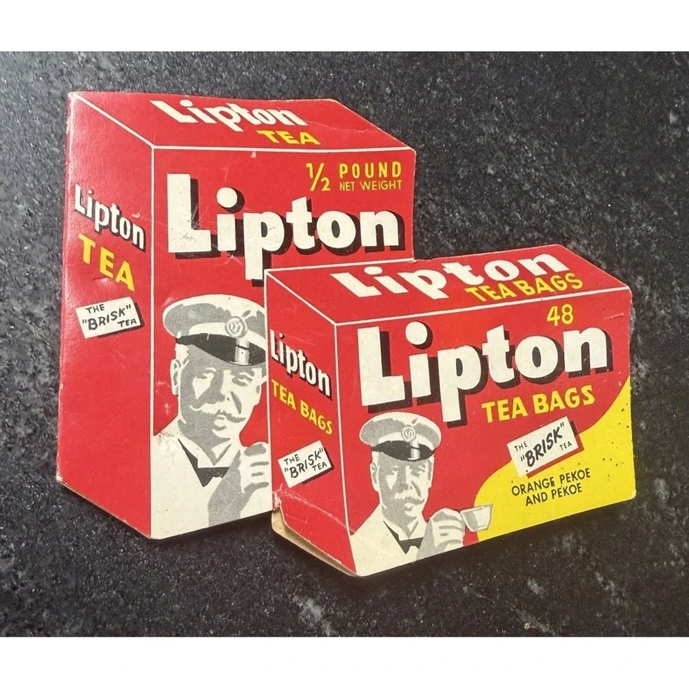 VINTAGE KITCHEN WEST GERMANY LIPTON TEA‎ BAGS AD NEEDLE SEWING KIT
